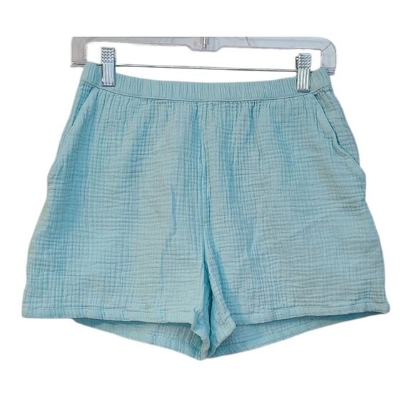 Van Winkle & CO Womens S Baby Blue Gauze Pull On Shorts Pockets Beachy Vacation - Picture 1 of 14